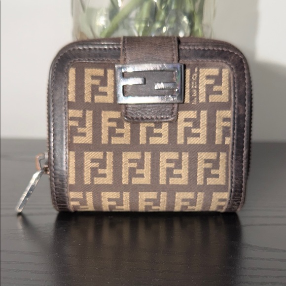 Fendi Handbags - Fendi Monogram Brown and Tan Wallet